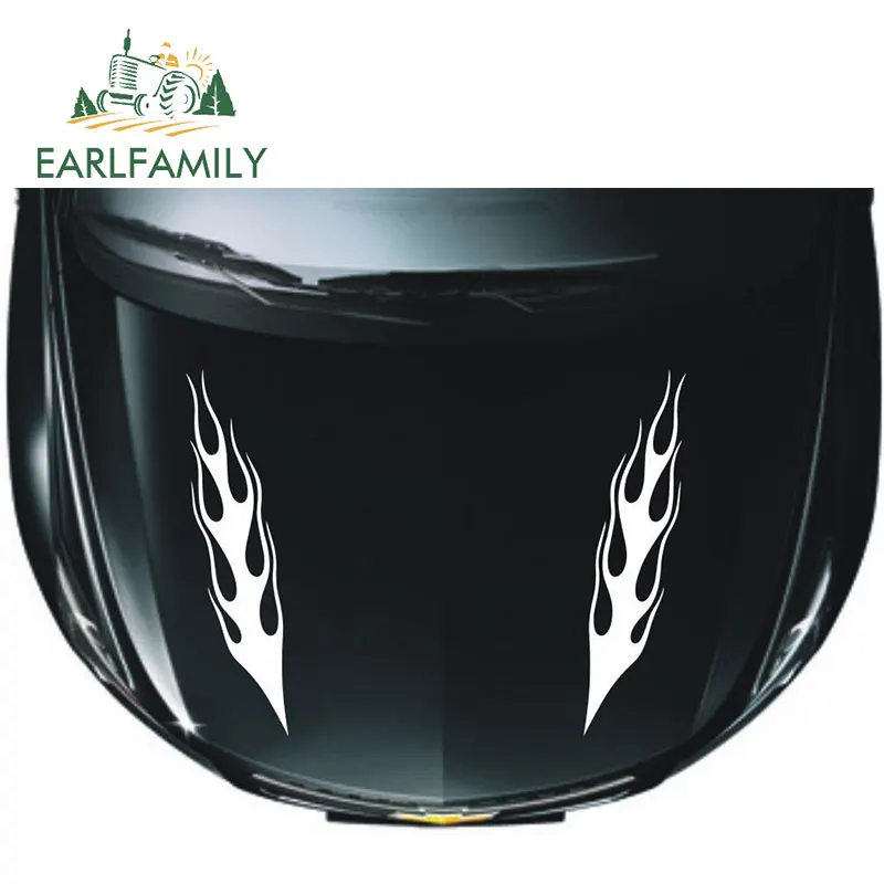 EARLFAMILY 70 см x 14 см 2x гоночный горячий огонь пламя графика автомобиля стикеры s капот Наклейки для R8 винил большой стикер автомобиля обёрточная бумага