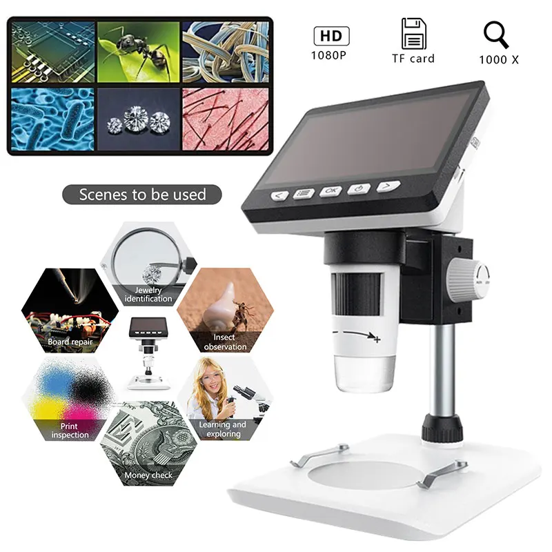 

ABS Electron Microscope Screen Microscope 4.3 Inch Display Monitoring Computers White Inspection Camera Mobile Phones