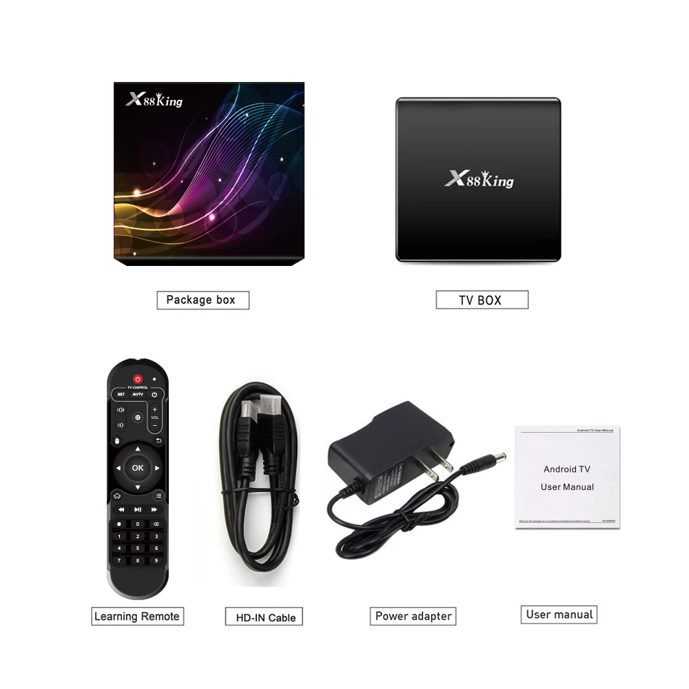 X88 King Android Tv Box 4GBDDR4 128GB LAN1000M RJ45 2,4G/5G двухдиапазонный Wifi AmlogicS922X Четырехъядерный 4K HD 1080P H.265 телеприставка