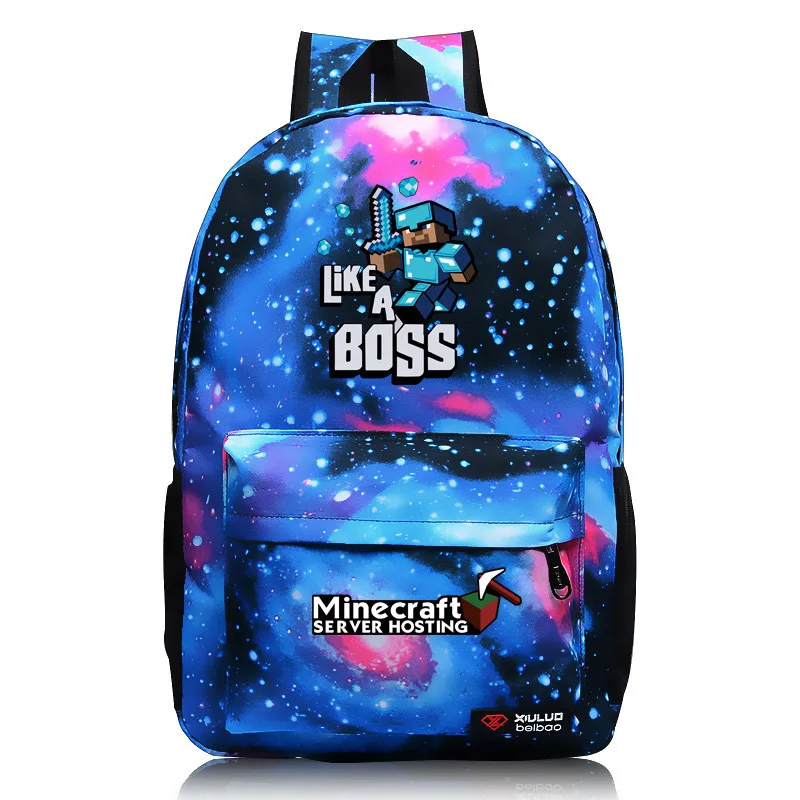 Mochila de MINECRAFT para niños y mujeres, morral escolar luminoso clásico, resistente al agua - Imagen 2