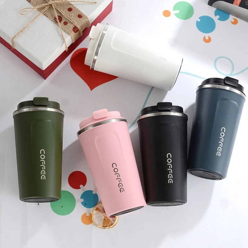 

380/510ML 304 Stainless Steel Cup with Lid Vacuum Insulation Cup Coffee Mugs Car Thermos Coffee Cups Drinking for Outdoor Travel
