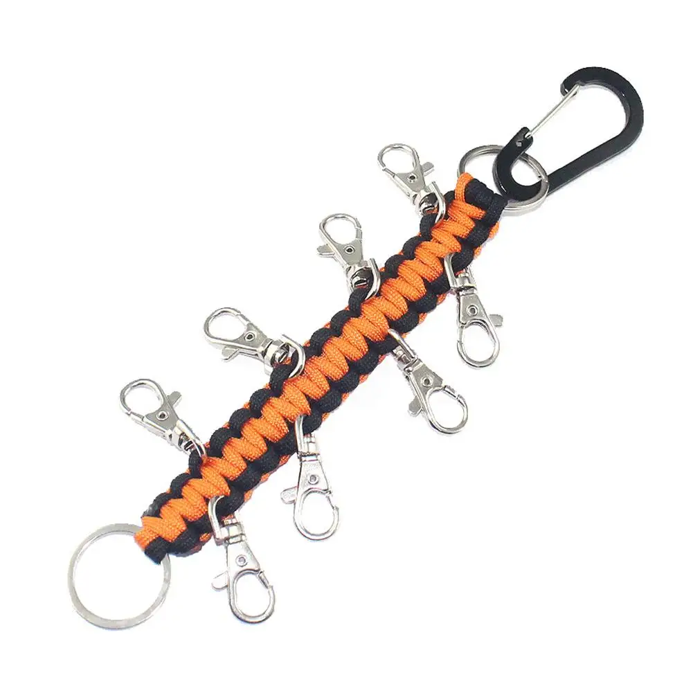 Climbing Keychain Outdoor Survival Kit Cord Military Emergency Rope Carabiner For Fishing Lanyards Boating Climbing Accessories - Цвет: B