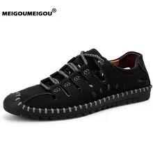 Мужские сандалии из натуральной кожи; большие размеры 38-48; Мужская Летняя обувь; Новинка года; мужская пляжная обувь; крутые и дышащие мужские повседневные кроссовки