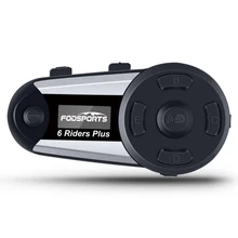 Fodsports V6 Plus Интерком мото rcycle Шлем Интерком Мото bluetooth шлем гарнитура 6 всадников 1200 м Intercomunicador FM светодиодный