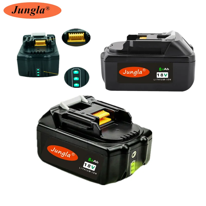 

18V 8Ah Rechargeable Battery 8000mah LiIon Battery Replacement Power Tool Battery for MAKITA BL1880 BL1860 BL1830+3A Charger