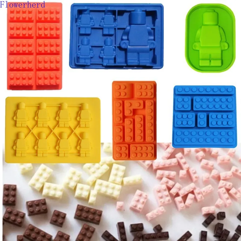 Lego робот Квадратный Блок силиконовая форма для шоколада Силиконовый поднос льда