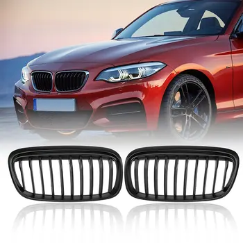 

1Pair For BMW 2 Series Variant F45 2015 2016 2017 Car styling Racing Grills Pair Matte Black Front Grill Grille