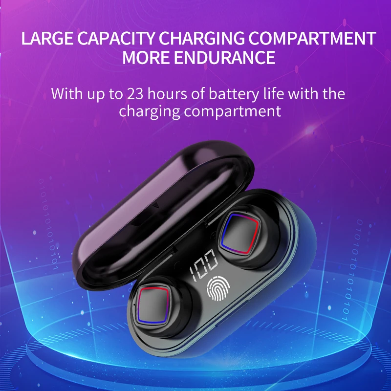In Ear Wireless Bluetooth Headset 5 0 Earpiece IPX5 waterproof Earphone Stereo Noise Canceling Earphone For iphone and Android