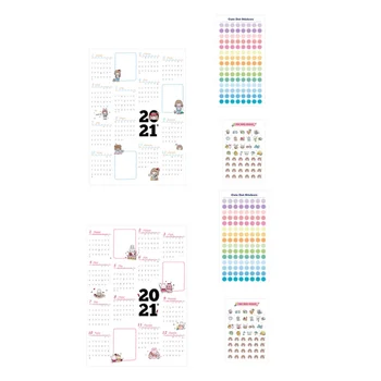 

2PCS 2021 Memo Calendar Trivial Daily Schedule Daily Life Calendar Daily Planning Wall Calendar Time Planning Calendar for Offic