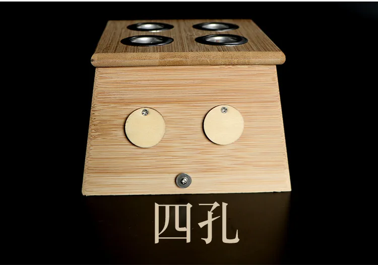 16 Years New Style Thick Four-Hole Moxibustion Box Handmade Polishing Moso Bamboo Non-Paint Environmentally Friendly Moxibustion