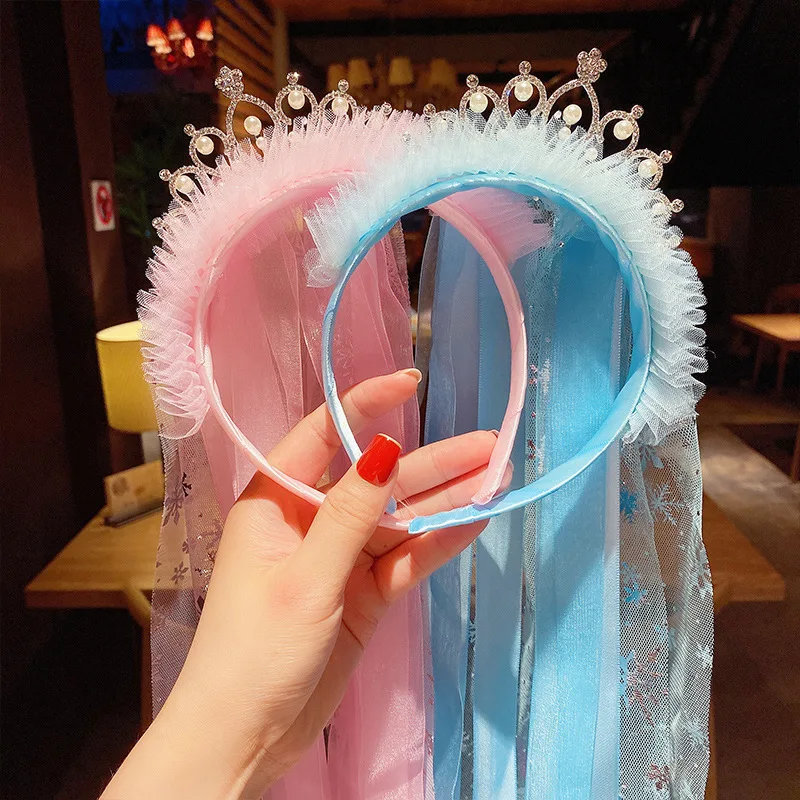 Horquilla de corona de Aisha de Frozen de Disney para niña, peluca de Hari, horquilla de pelo para niña, juguetes para niña, joyería, accesorios de princesa, juego de rol para niño