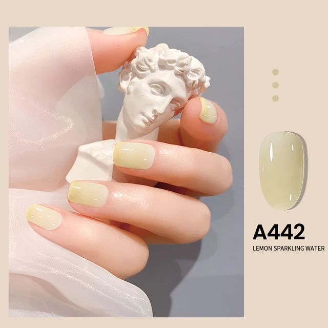 MAYCHAO 7.3ml Summer Pudding Gel Nail Polish Transparent Jelly Polish Top Coat Soak Off UV Gel Art Nail Varnish Semi Permanent A442