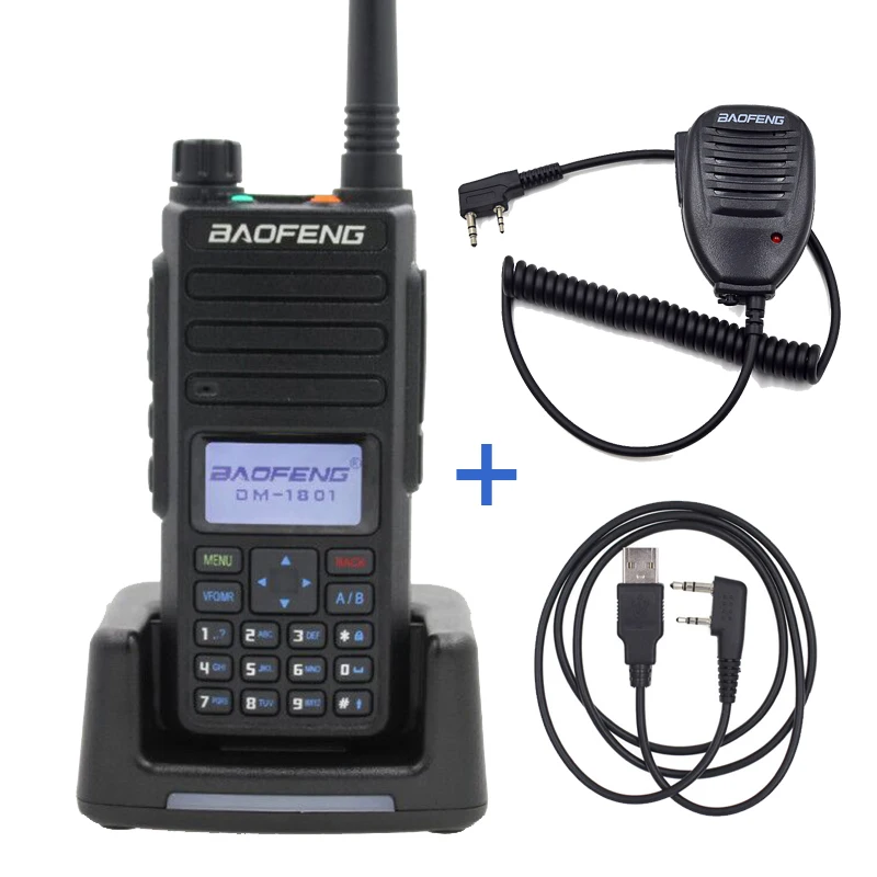 Add USB MIC Baofeng DMR DM-1801 иди и болтай Walkie Talkie VHF UHF 136-174& 400-470 МГц Dual Band Dual Time slot уровня 1 и 2 цифровое радио DM1701 - Цвет: Add USB MIC