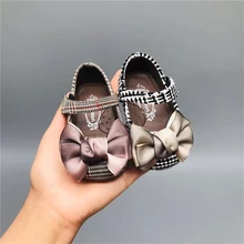 

Girls' Leather Shoes, Children's Sweet Princess Flat Shoes, Children's Mary Jane Shoes, Bowknot Gingham Fashion Soft Sole