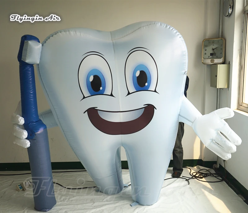 Заказной искусственный надувной стоматологический человек держит зубную щетку 1,5 м/2 м/3 м высота воздух выдувного зуба воздушный шар для рекламы события