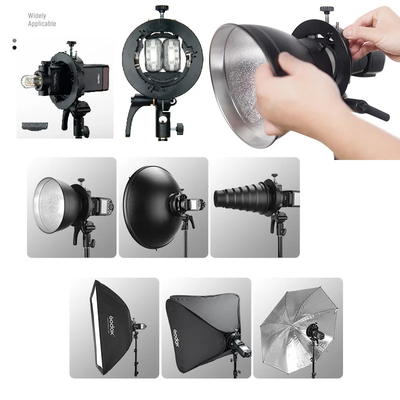 Кронштейн Godox S2 s типа Bowens совместимый с V1 AD200Pro AD400Pro AD200 V860II TT685 TT600 TT350 большая