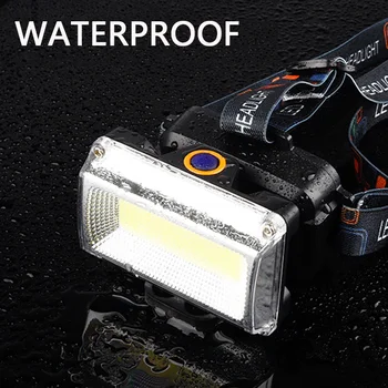 

Powerful COB LED Headlamp DC Rechargeable Head Lamp Torch Headlight 18650 Battery Waterproof Hunting Fishing Hunting Climbing