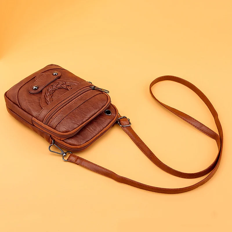 Borse a tracolla Vintage in pelle PU per donna borsa a tracolla piccola borsa a mano borsa a mano portafogli donna - immagine 3