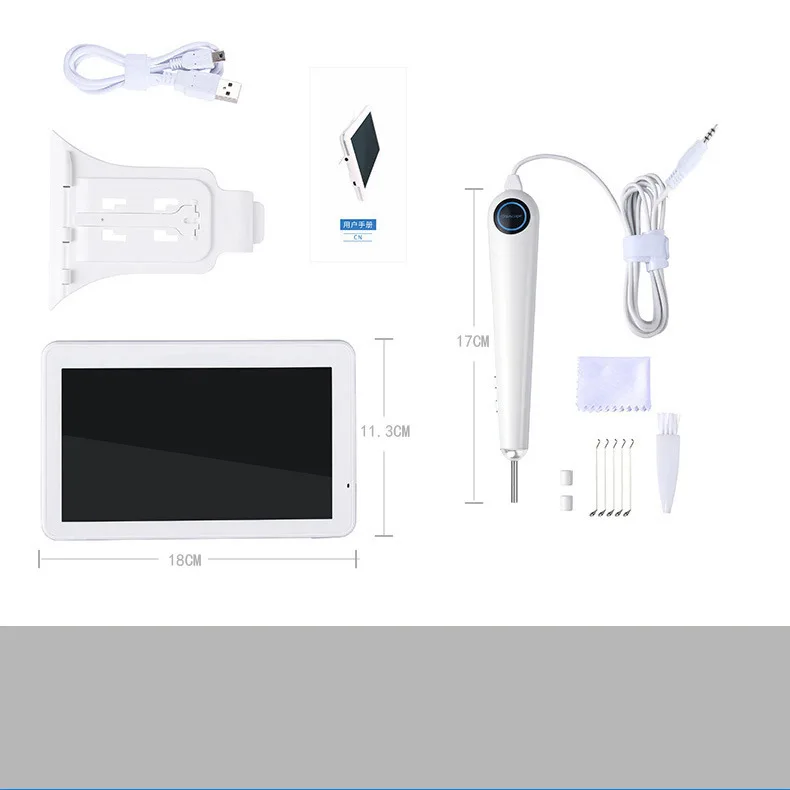 7-дюймовый дисплей 3,9 мм Встроенная отоскоп визуальный Ларингоскоп otolaryngoscope вагинальный эндоскопа Визуальный ухо совок