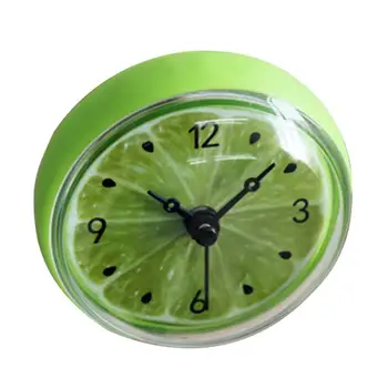 

Bathroom Kitchen Waterproof Wall Watch Fruits Lemon Design Suction Cup Refrigerator Home Practical Mute Wall Clock