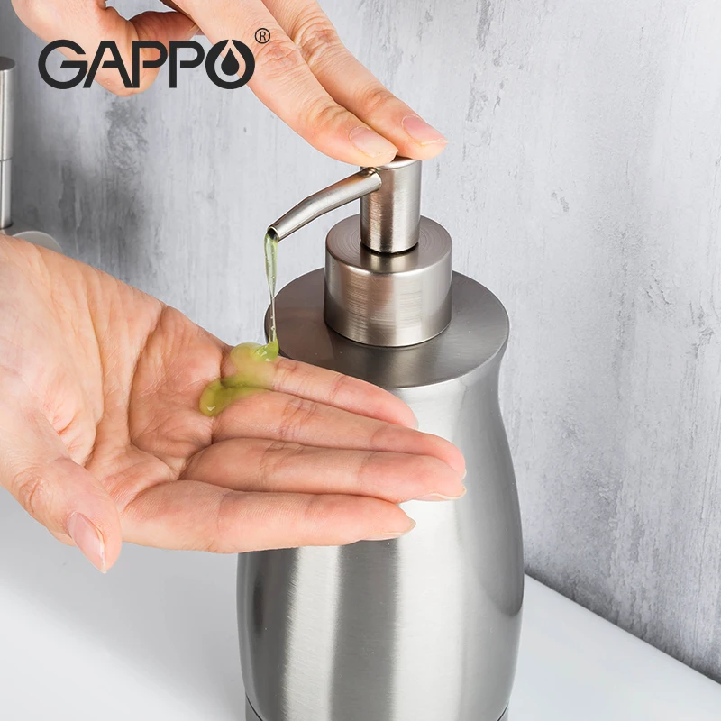 

GAPPO Stainless Steel Liquid Soap Dispensers Hand Press Pump Dispenser Wall Bathroom Accessories Kitchen Stainless Steel Lotion