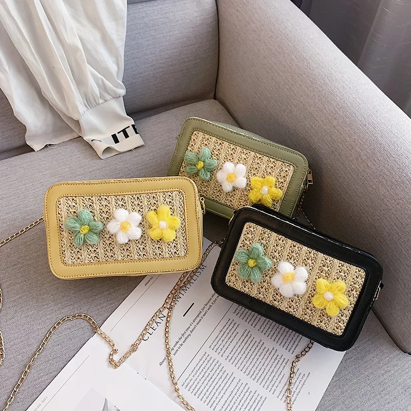 

Western Style Flower Weaving Bag Women's 2020 New Style Korean-style Versatile Chain Shoulder Bag Super Fire GIRL'S Shoulder Bag