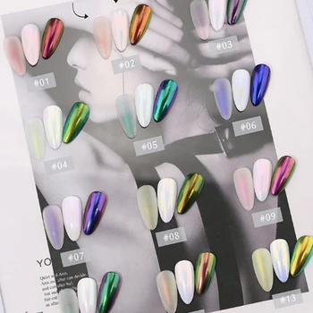 

1 Jar Nail Powder Nude Series Aurora Effect Seashell Pearl Rainbow Shimmer Dust Ultrithin Nail Dust Chrome Nail Art Pigment FBZY