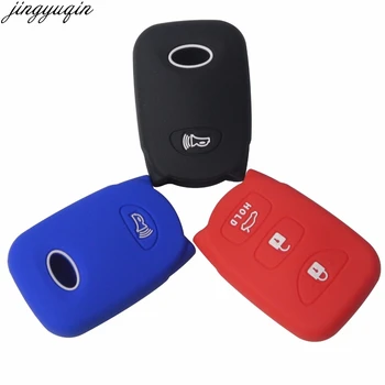 

jingyuqin 15p Remote 3 Buttons Silicone Rubber Car Key Fob Cover Holder Protect For Hyundai Feisi Elantra Long Move Case