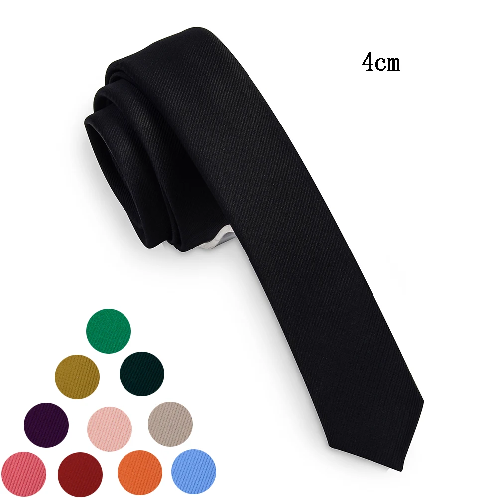 Ricnais New Design 4cm Slim Tie For Mens Black Green Solid Striped Skinny Necktie Suit Man Business Wedding Dress Accessory Ties
