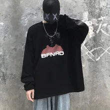 Hip Hop Hoodie Men's Fashion Printed Casual O-neck Sweatshirt Men Streetwear Wild Solid Color Loose Hoodie Mens Hoody M-XL