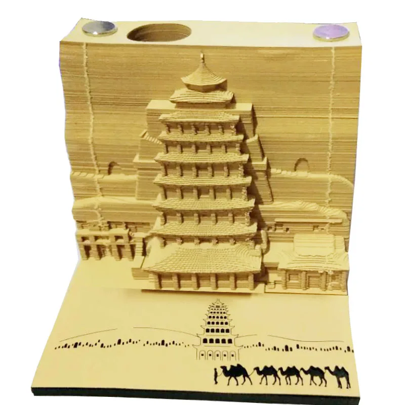Дропшиппинг Китай дунхуан ТУРИСТИЧЕСКИЙ СУВЕНИР 3D Omoshiroi блок дунхуан стерео Note бумага 3D блокнот творческие заметки подарок