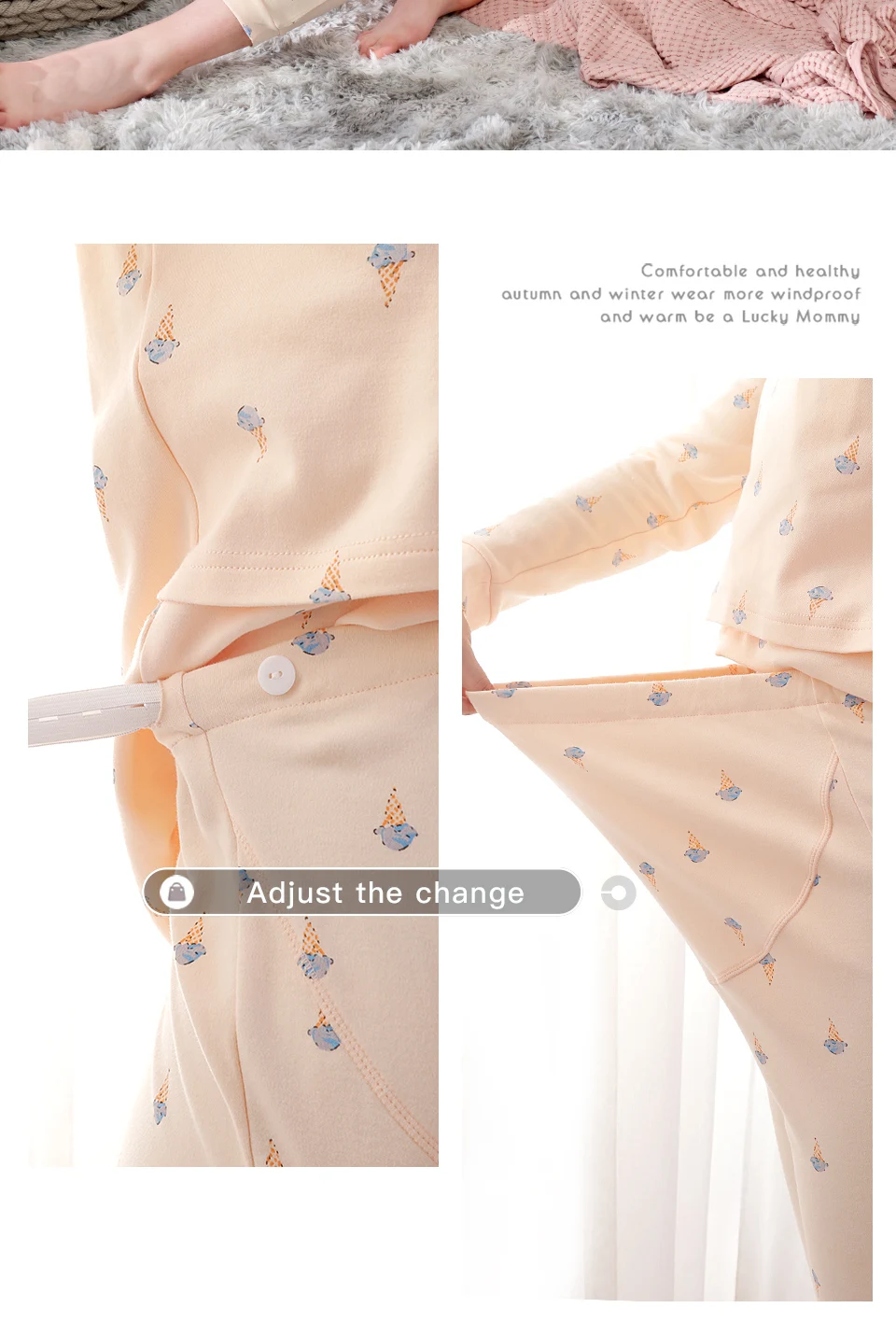 YATEMAO 2 шт./компл. утолщенной беременности и родам пижамные комплекты Топ и штаны, спортивный костюм Беременность пижамы кормящих ночная рубашка для беременных кормления Костюмы