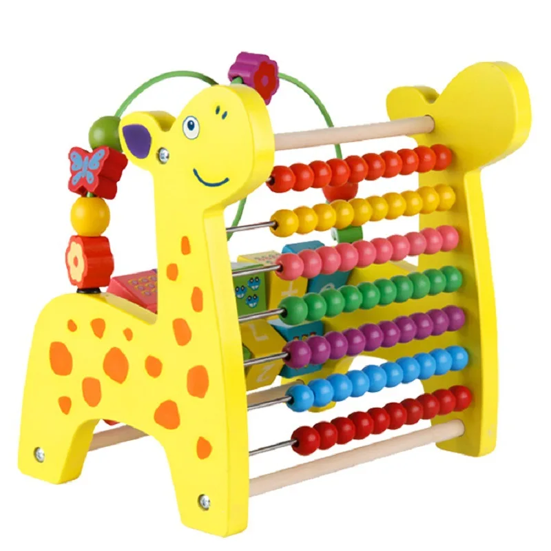 

Wooden Multi-functional Deer Beads Bead-stringing Toy Beaded Bracelet Calculation Frame Three-in-One Children Early Childhood Ed
