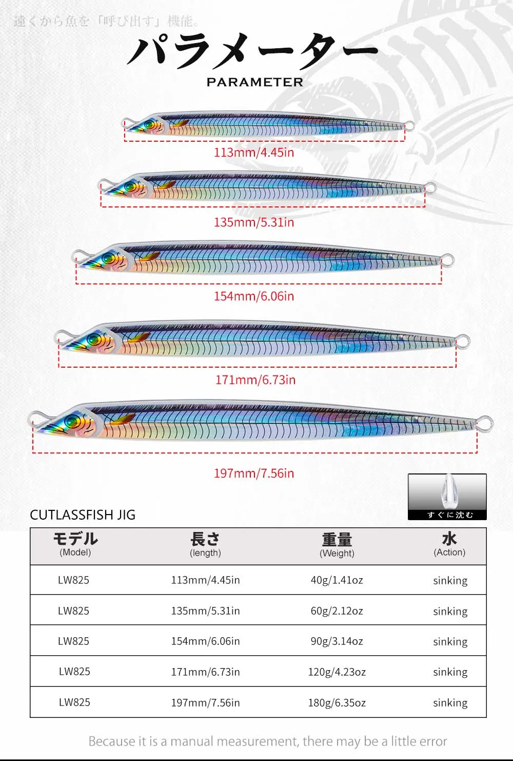 Hunthouse Angelköder aus Metall, Cutlassfish, für Uferangeln, Slow-Cast-Jigging, 40g/60g/90g/120g/180g, sinkend, für Blaufisch, Spinnfischen – Detail 5