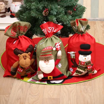 

Christmas Decorations for Home Ornament Big Size Children's Candy Bag Christmas Navidad Decor New Year Gift for 2021 Xmas Santa