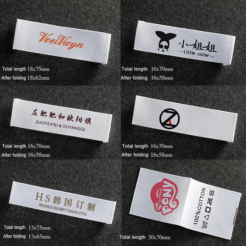Width 1.5cm Silk Satin Ribbon Printing Garment Clothing Care Label Printed Washable Label Tag