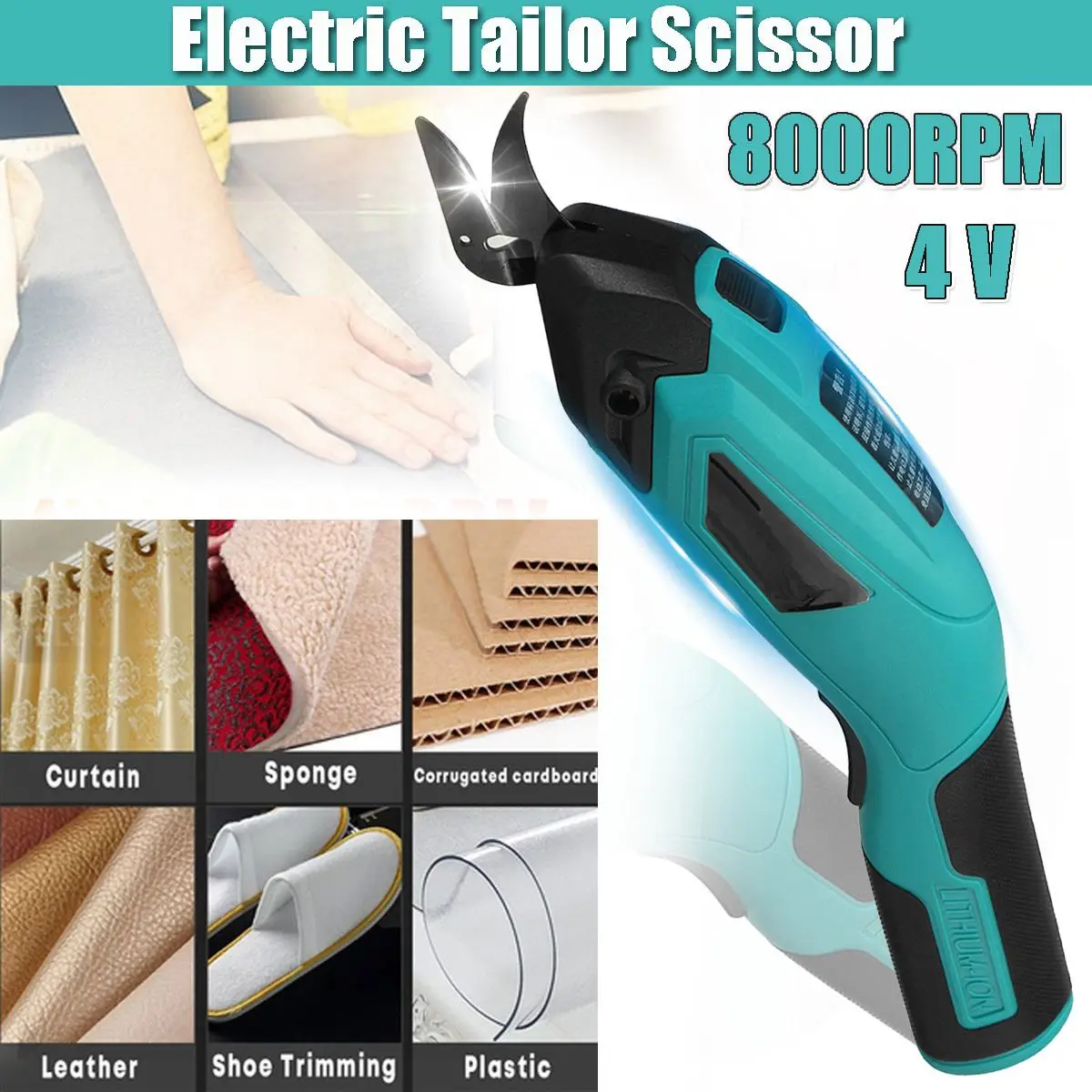 

Electric Scissors Multipurpose Fabric Leather Cloth Cutting Cordless Chargeable Fabric Sewing Handheld Scissors 110V-220V