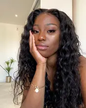 Pelucas de cabello humano brasileño suelto con frente de onda de encaje profundo para mujeres negras, prearrancado, 360, peluca con cierre de encaje Remy 4x4