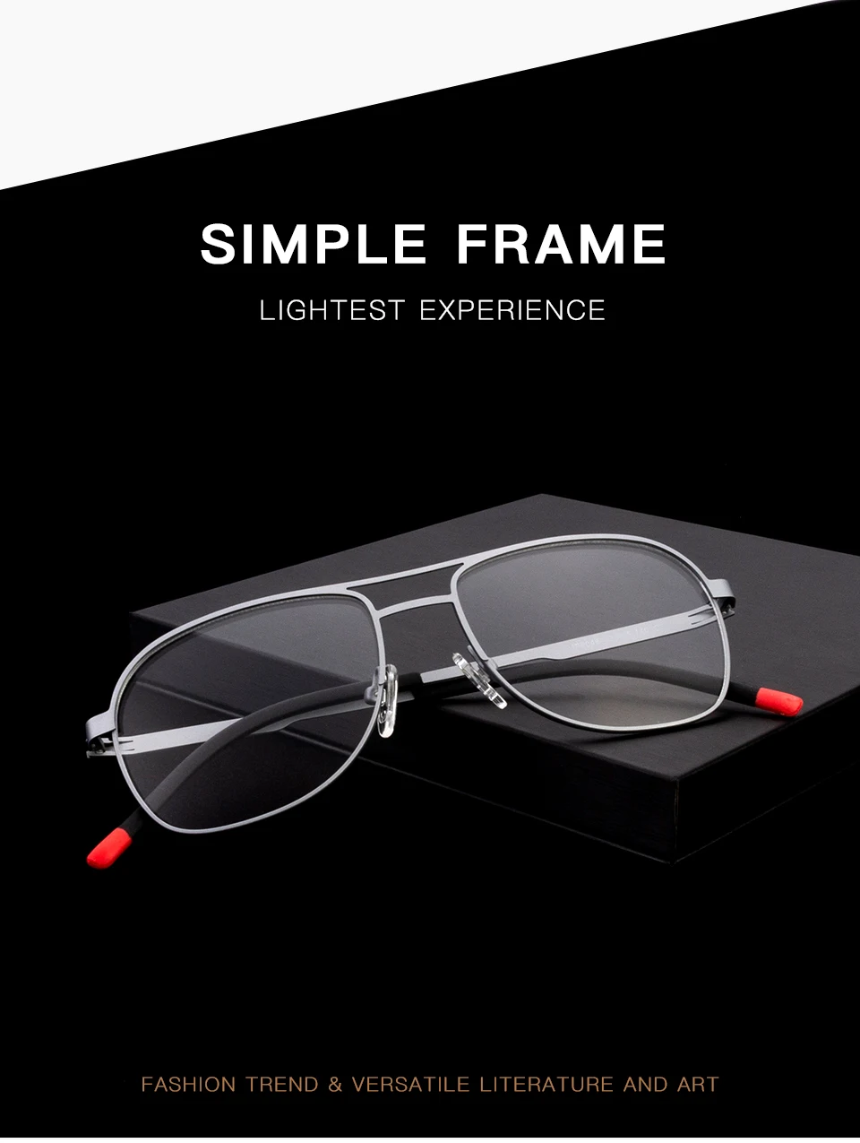 Metal Full Eyeglasses Frame Men Super Light Metal Retro Optical Glasses Frame Legs Unique Design #8046