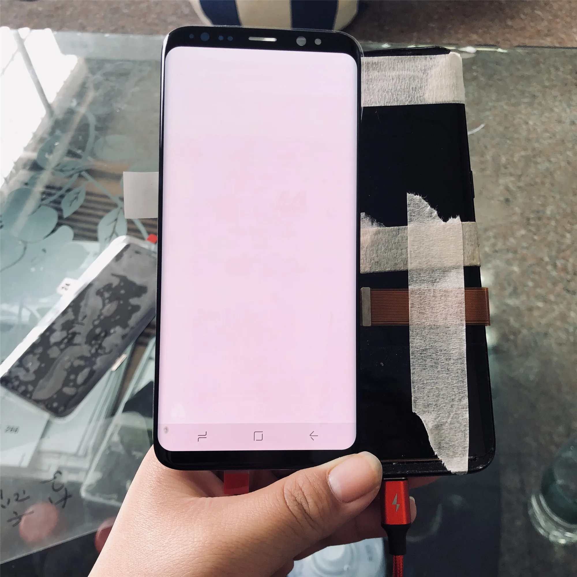 Большой ожога с мертвой точкой AMOLED LCD для Samsung Galaxy S8 G950 G950F ЖК дисплей сенсорный