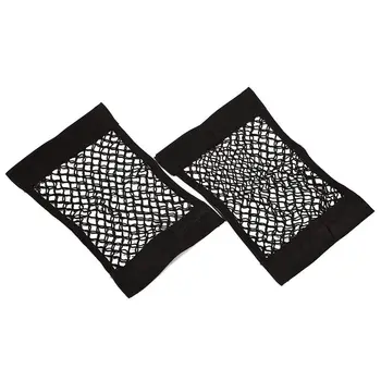 

Pack of 2 Universal Auto Rear Trunk Mesh Organizer with Adhesive Stickers, Flexible Cargo Net Pocket Pouch Bag for Groceries, To
