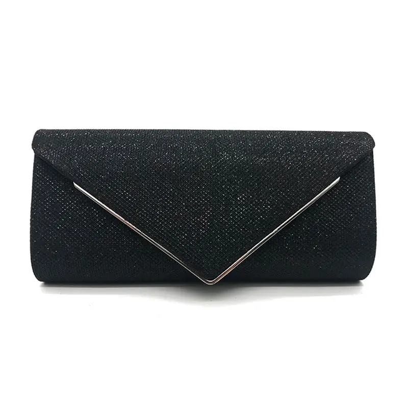 Luxy Moon Black Envelope Clutch Bag Front View