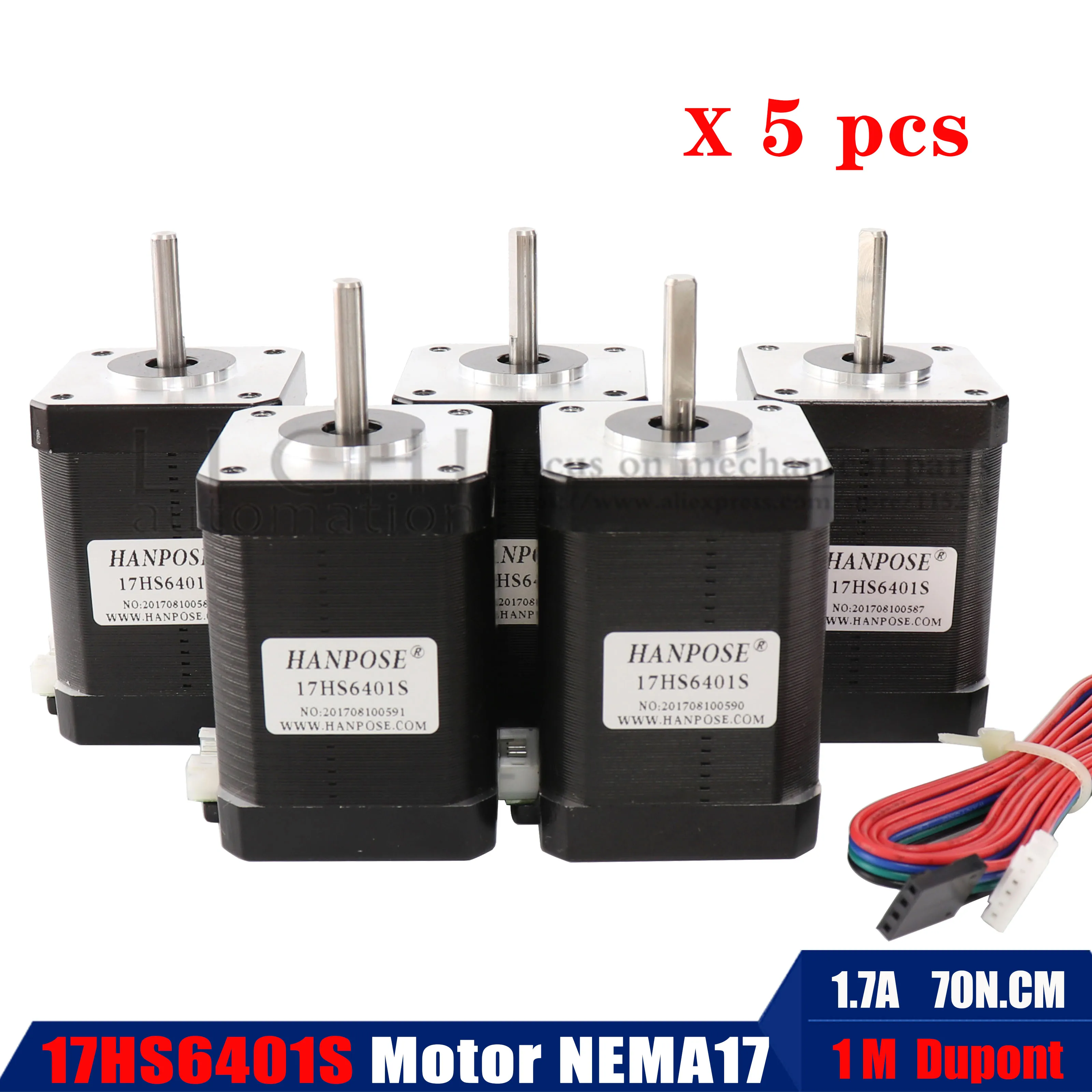 Nema 17 шаговый двигатель 4 свинцовый 60 мм Nema17 70Ncm 1.7A 17HS6401S D 1 м кабель для 3D принтера с