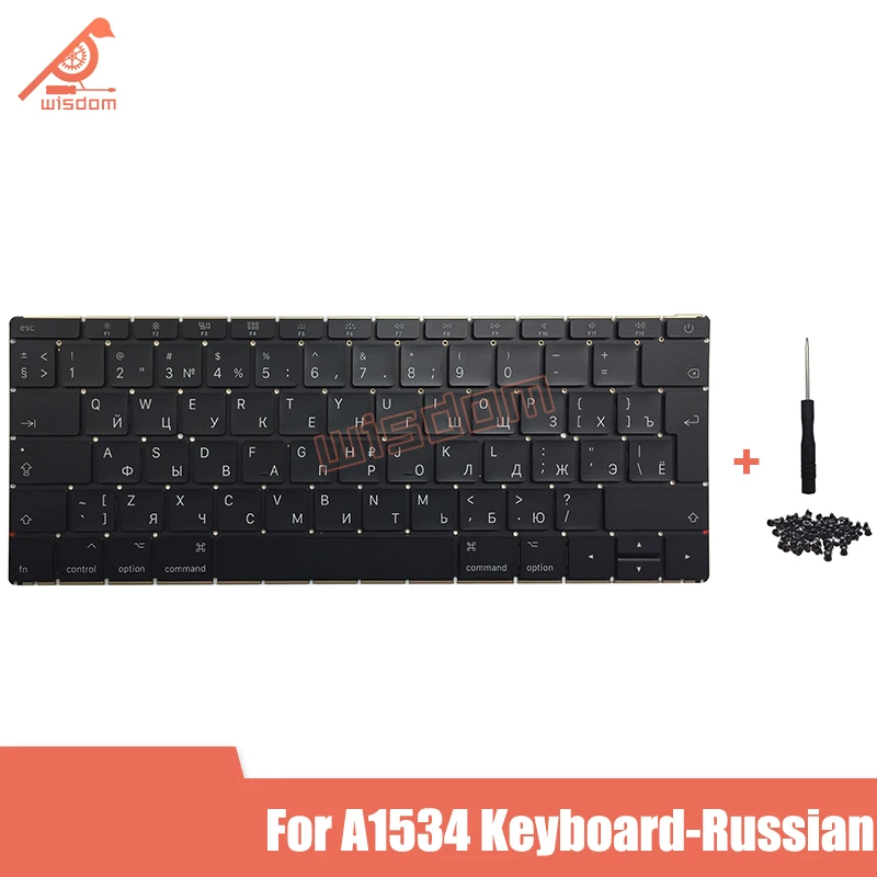 Полный новый ноутбук A1534 Русская клавиатура + винты для Macbook 12 &quotA1534 2015 2016 2017 год |