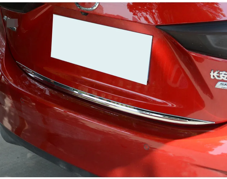 Для Mazda 3 Axela Sedan- Задняя Крышка багажника из нержавеющей стали крышка-дверца отделка полосы молдинг гарнир 1 шт