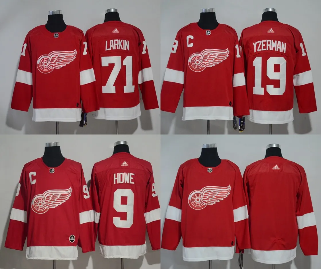 Сшитые Детройт мужские взрослые#71 Dylan Larkin 9 Howe 19 Yzerman Джерси