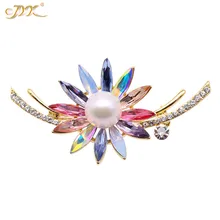 JYX красочный Циркон булавки брошь большой натуральный пресноводный жемчуг 12 мм Рождественский подарок Броши для женщин так красиво булавка