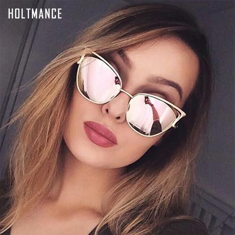 Retro Cat Eye Sunglasses for Women Men Fashion Hollow Design Vintage Sun Glasses Mirror Lens Female Male Tinted Eyewear UV400 white sunglasses women