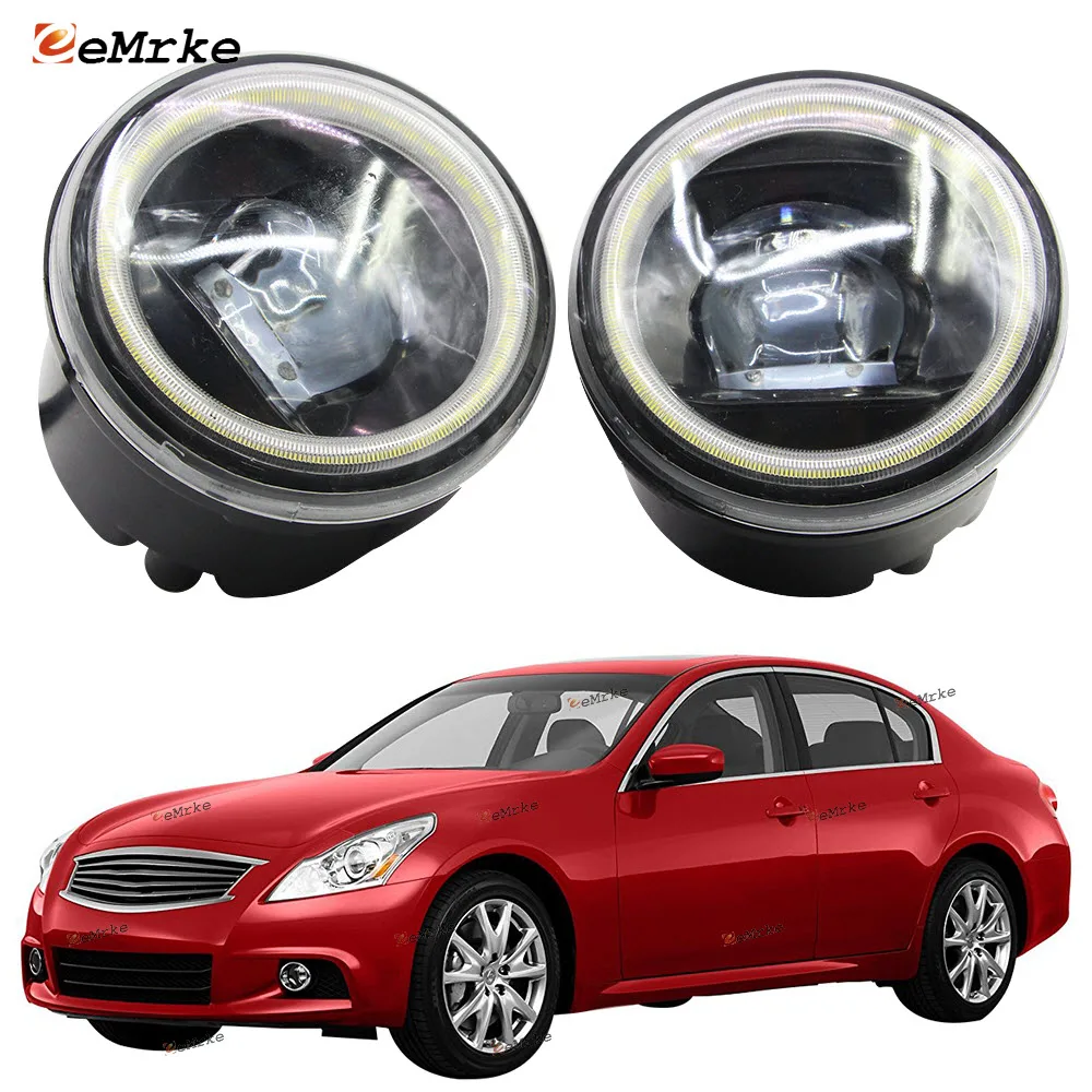 LED Fog Lights with Lens for Infiniti G25 G25x G37 G37S Q60 Q40 V36