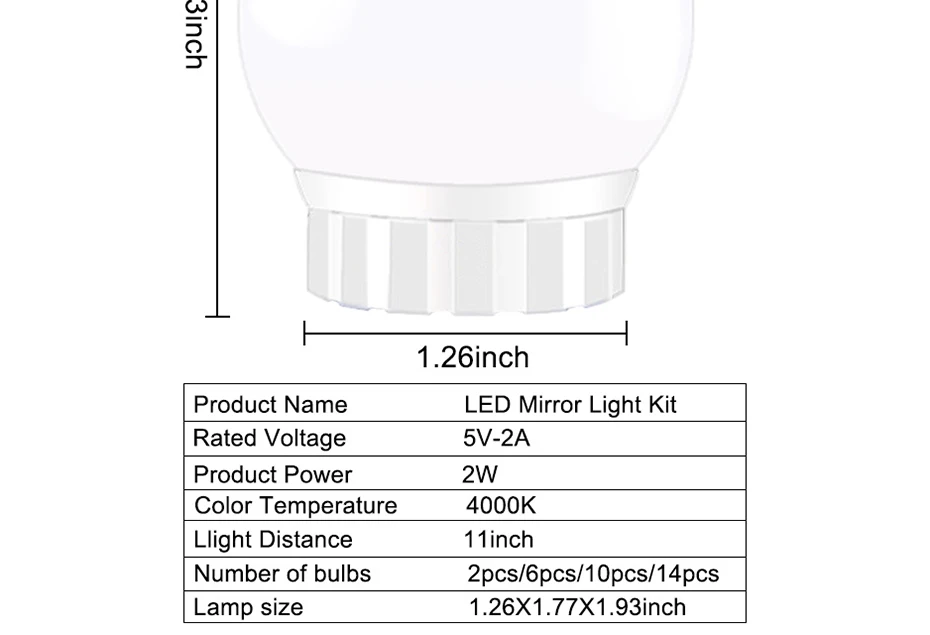 5 в питание от USB макияж свет 6 10 14 светодиодный набор ламп для зеркала сенсорный Диммируемый косметический свет голливудское Зеркало макияж bombillas
